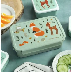 A Little Lovely Company bento lunch box Forest friends groen