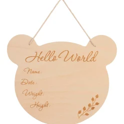 BamBam houten muurhanger Beer Onbehandeld/Naturel