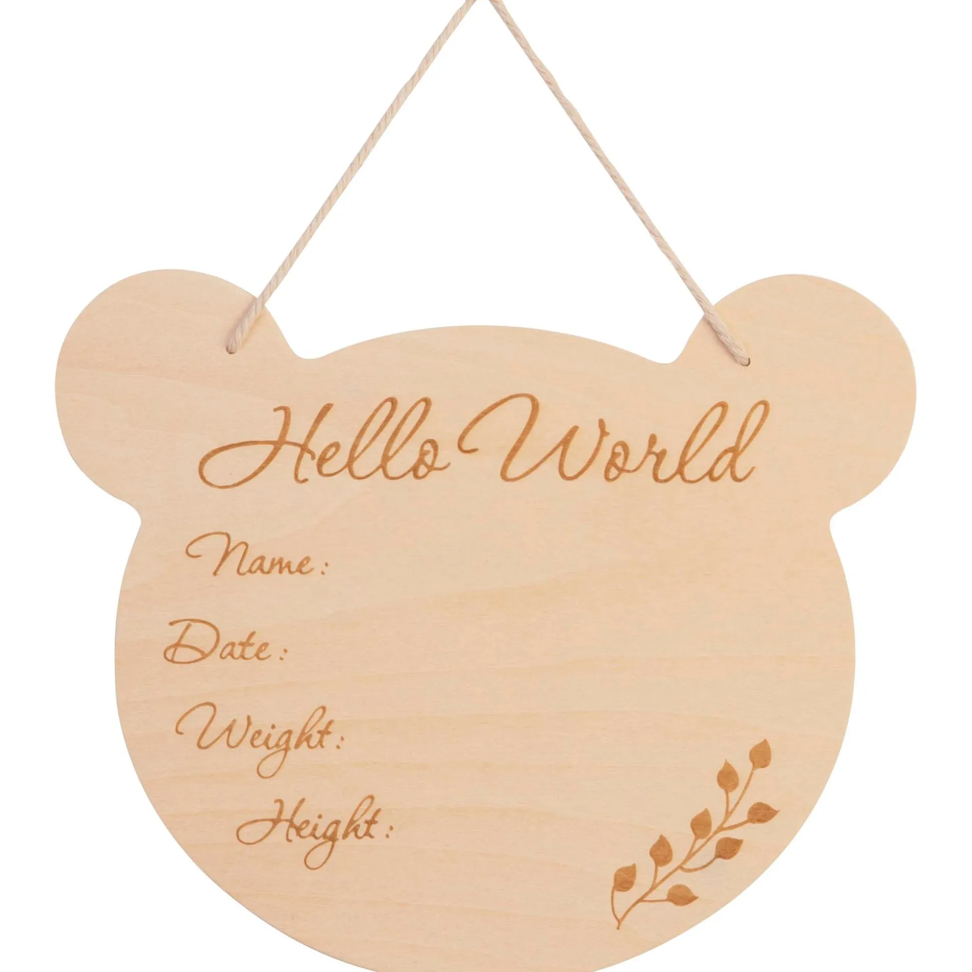 BamBam houten muurhanger Beer Onbehandeld/Naturel