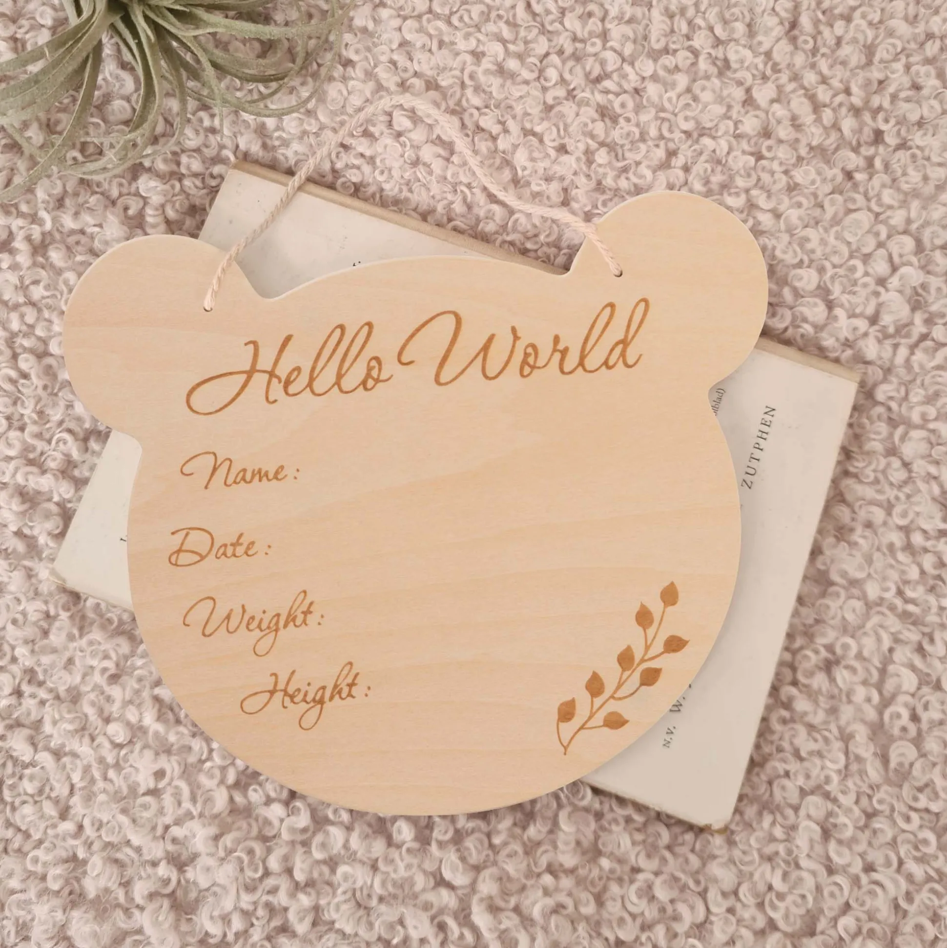 BamBam houten muurhanger Beer Onbehandeld/Naturel