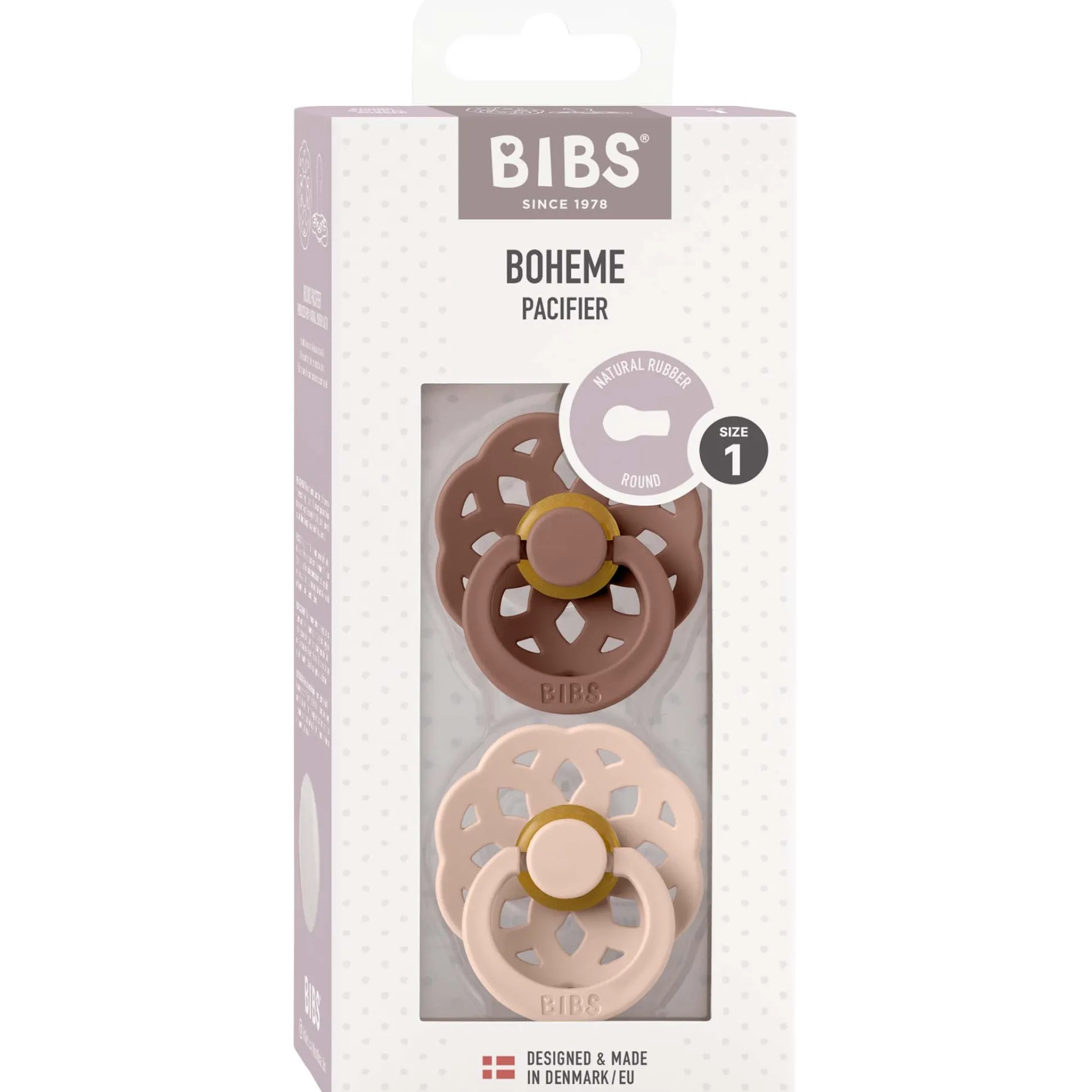 Bibs fopspeen Boheme size 1 Woodchuck/ Blush