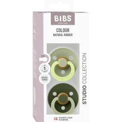 Bibs fopspeen Studio Round Size 1 - 2 stuks Dark Olive Green