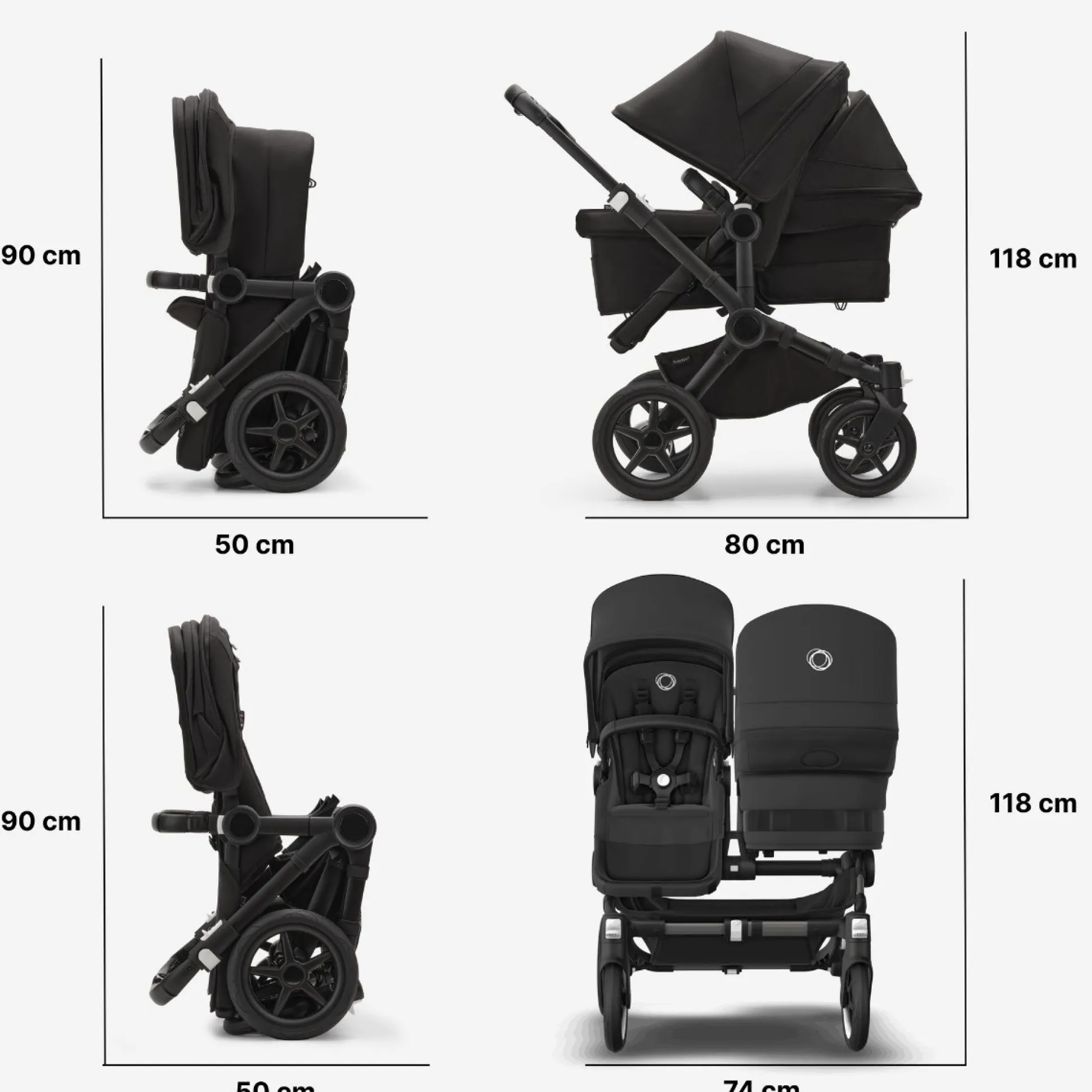 Bugaboo Donkey5 Duo compleet Midnight Black