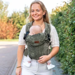 ByKay Click Carrier Deluxe Ribbed Velvet Moss Green