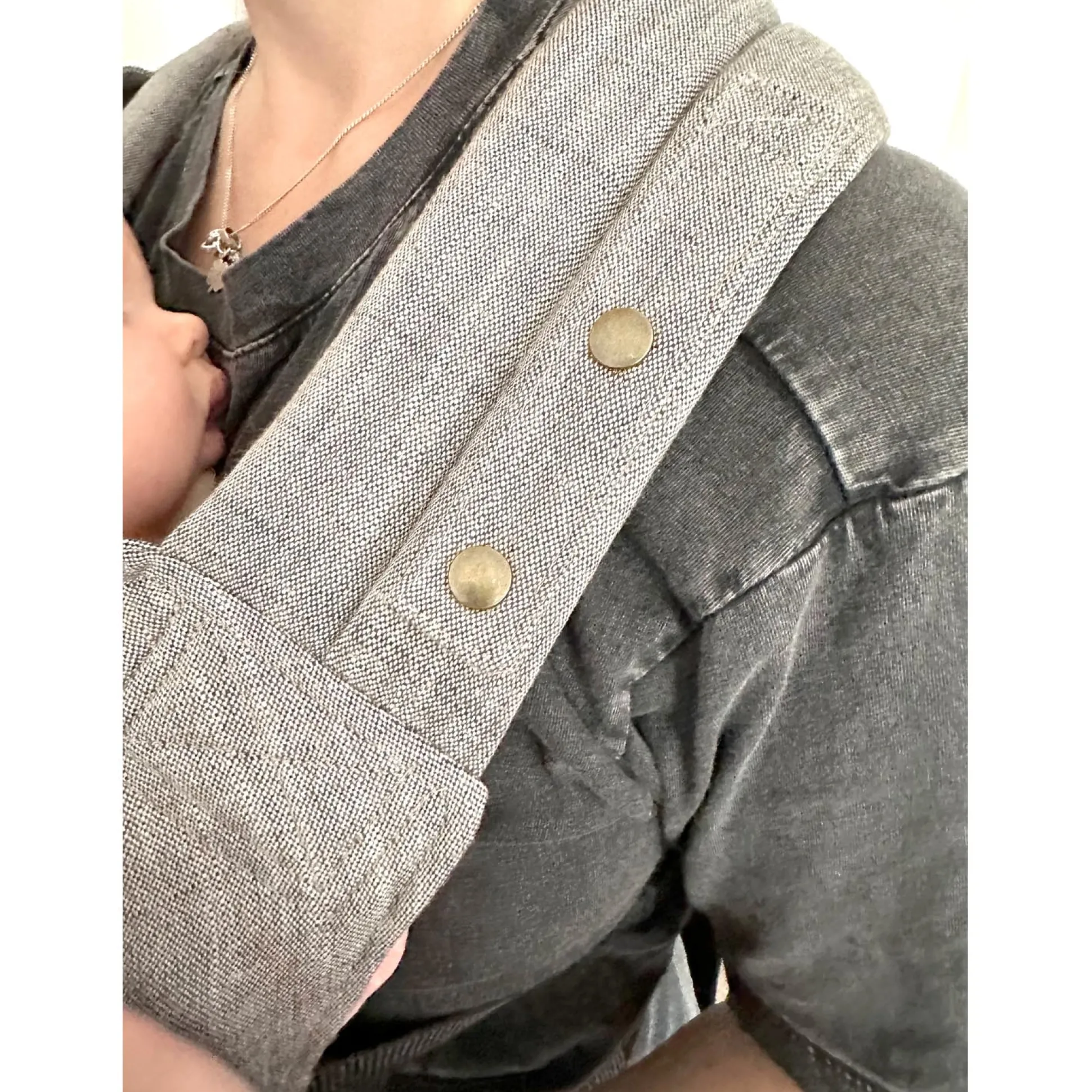 ByKay x Prénatal Click Classic linnen draagzak Grey Melee