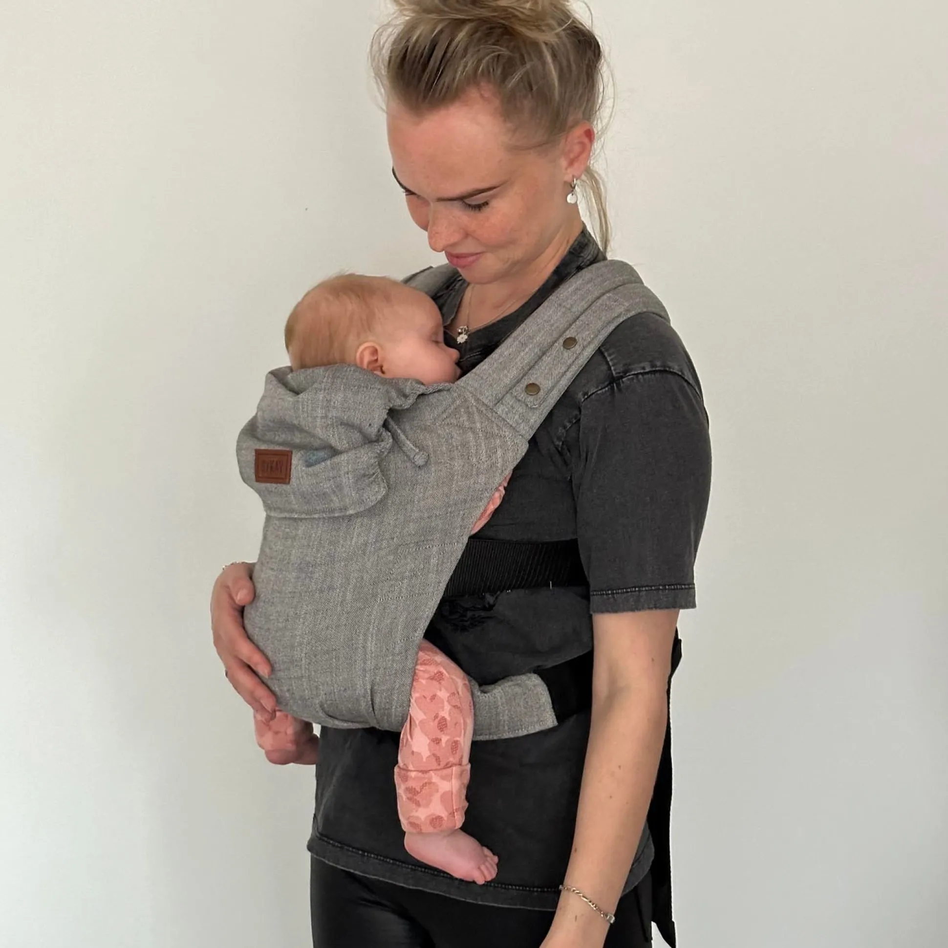 ByKay x Prénatal Click Classic linnen draagzak Grey Melee