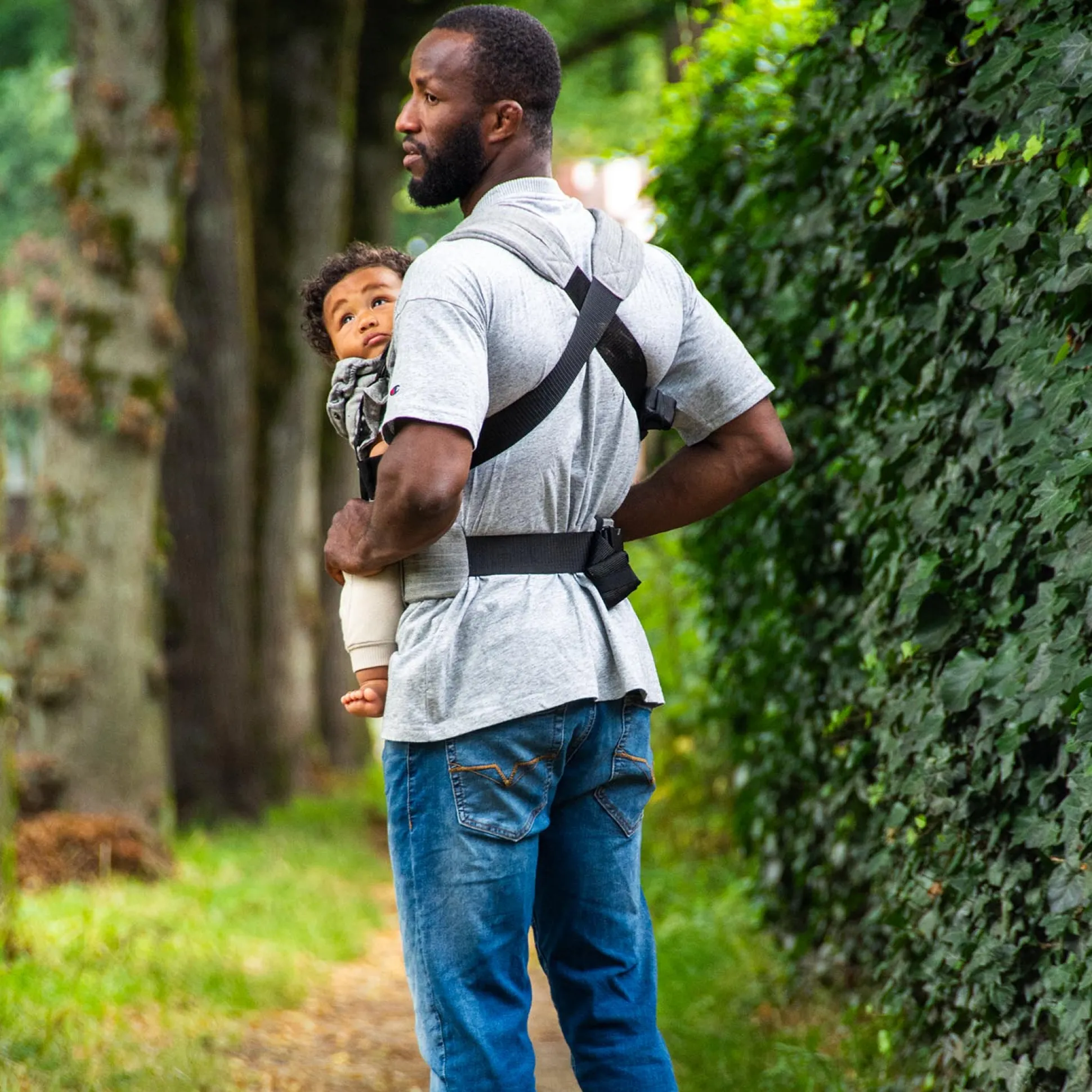 ByKay x Prénatal Click Deluxe linnen draagzak Grey Melee