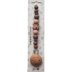 Chewies & More Clip speenkoord Silicone Bear bruin