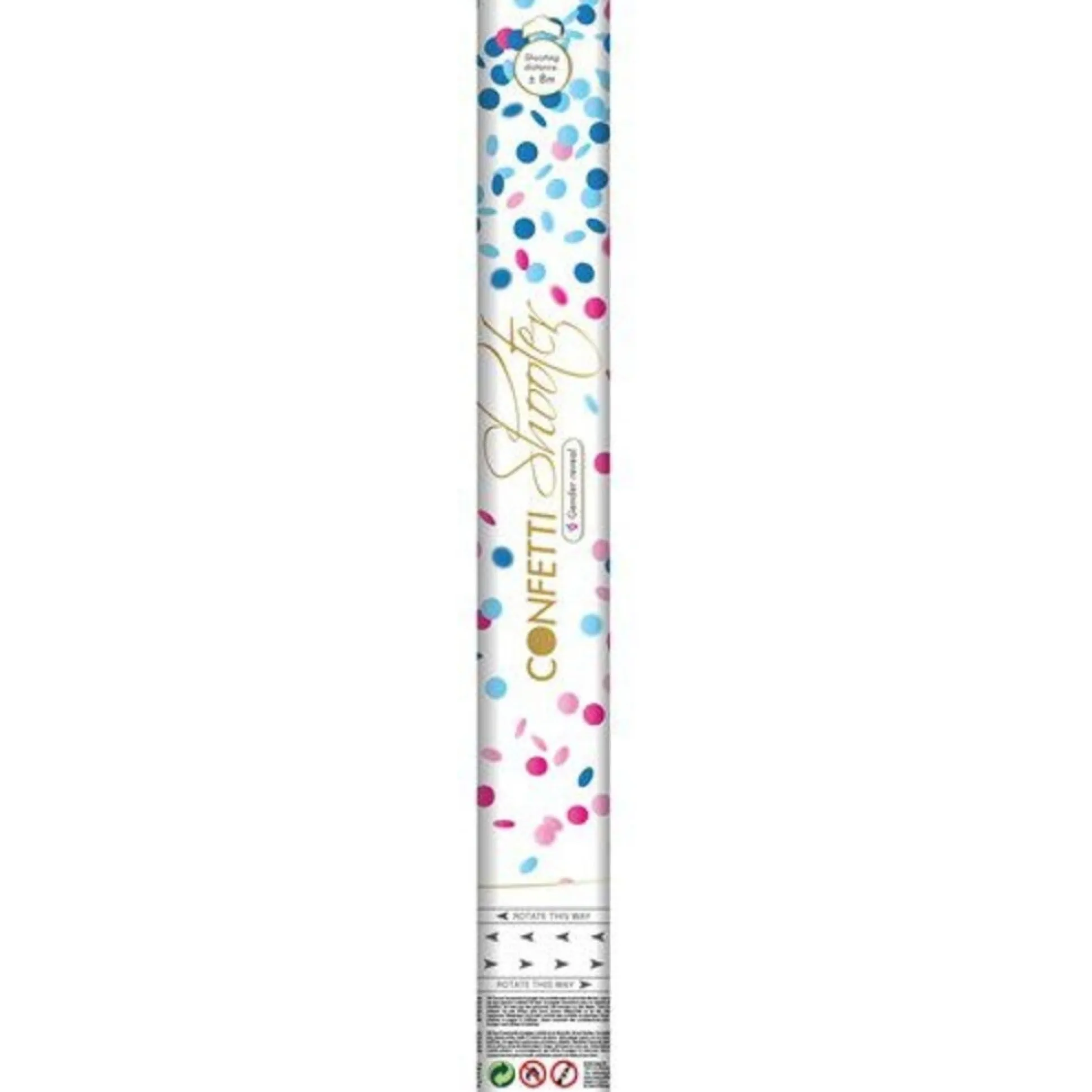 Confetti shooter gender reveal blauw Light Blue