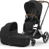 Cybex Priam4 compleet Chrome met bruine handvatten Sepia Black