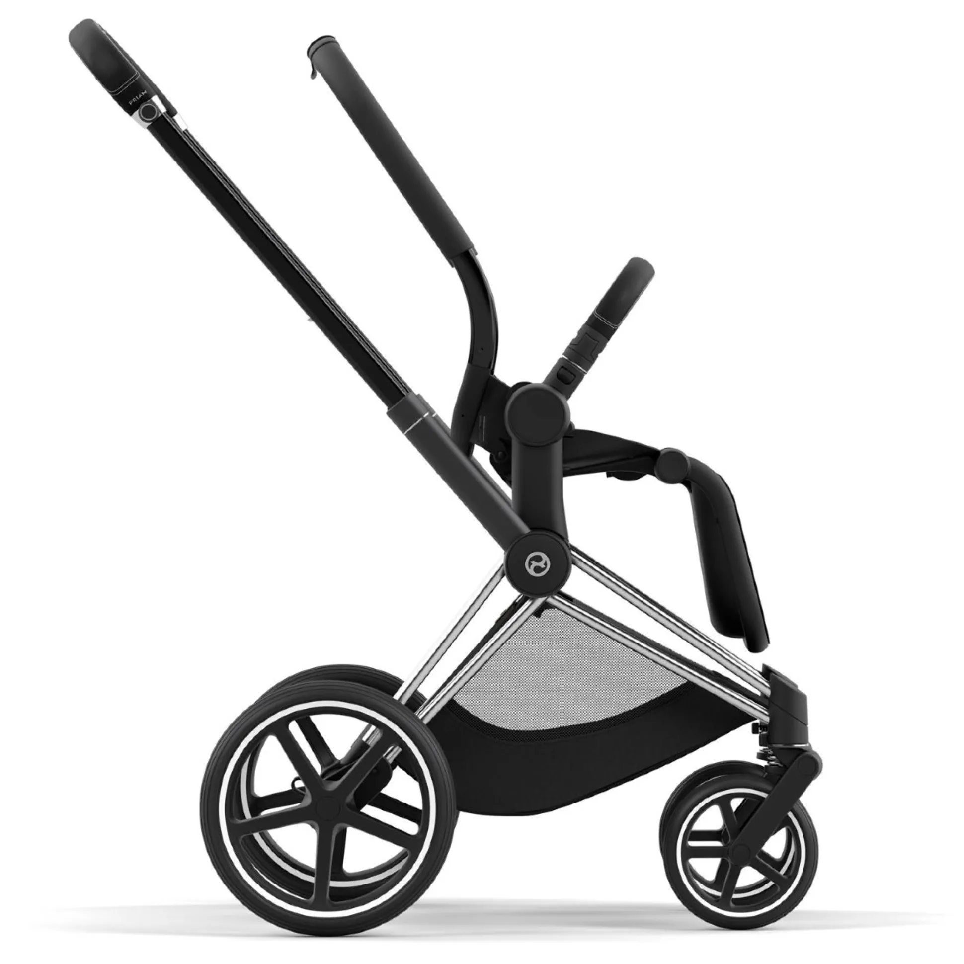 Cybex Priam4 compleet Chrome met zwarte handvatten Mirage Grey
