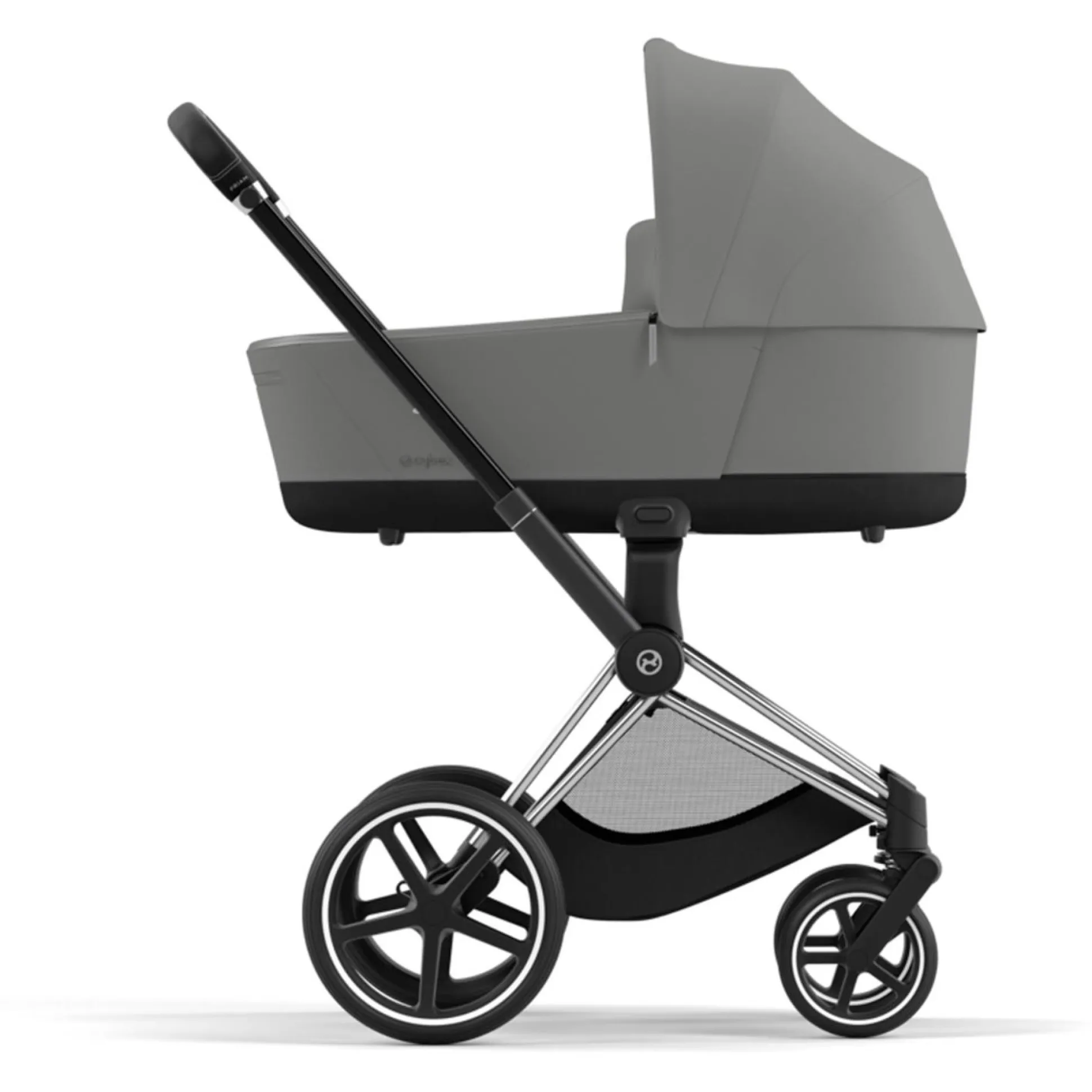 Cybex Priam4 compleet Chrome met zwarte handvatten Mirage Grey