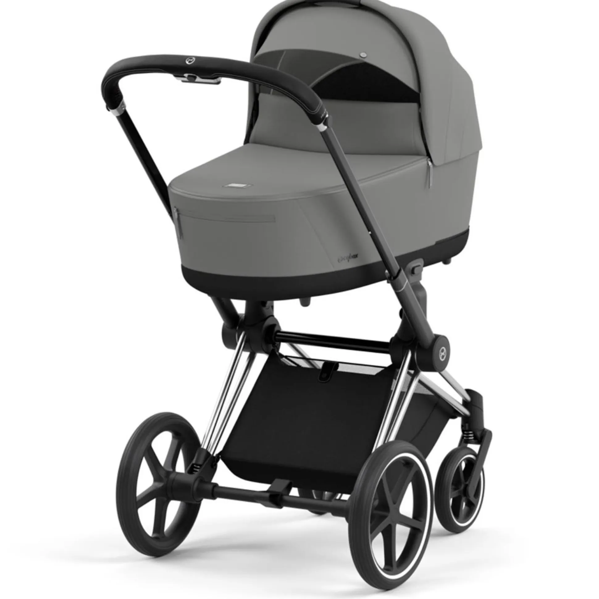 Cybex Priam4 compleet Chrome met zwarte handvatten Mirage Grey