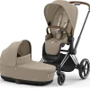 Cybex Priam4 compleet Chrome met bruine handvatten Cozy Beige