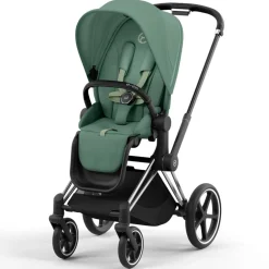 Cybex Priam4 compleet Chrome met zwarte handvatten Leaf Green