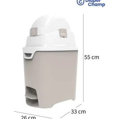 DiaperChamp ONE handsfree luieremmer taupe