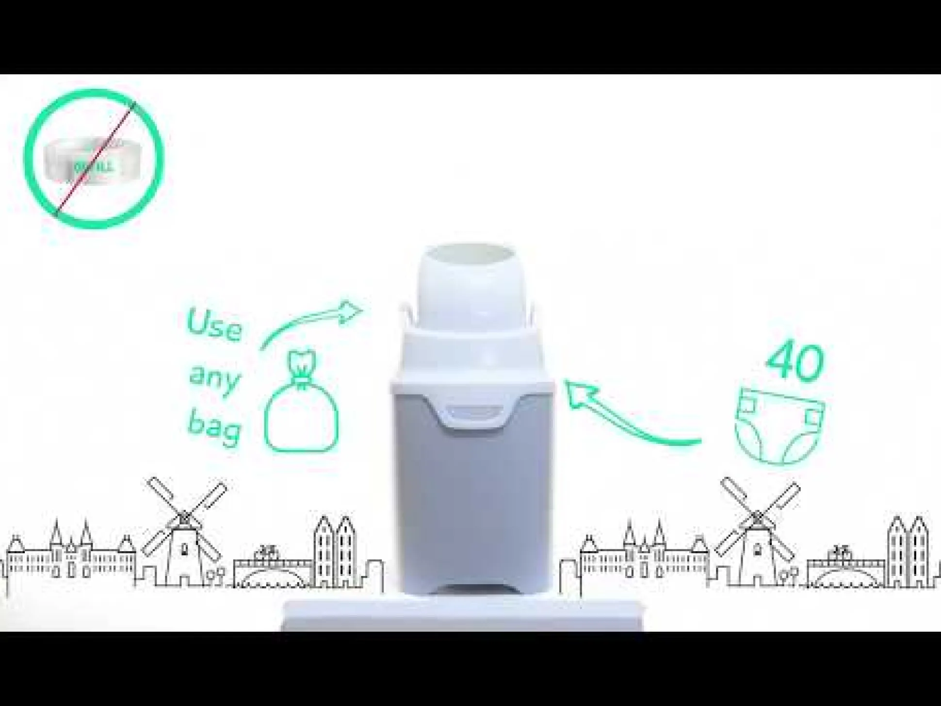 DiaperChamp ONE luieremmer mint