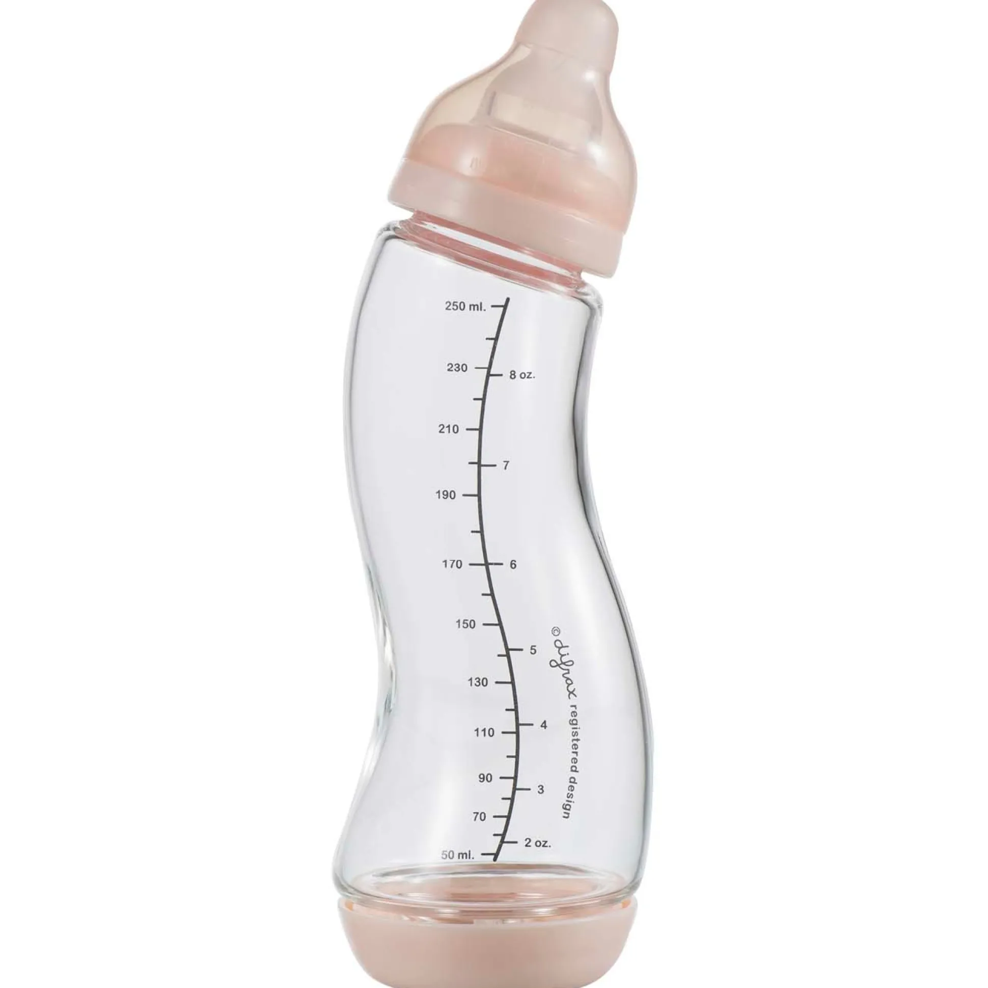 Difrax Anti-Colic S-babyfles glas roze