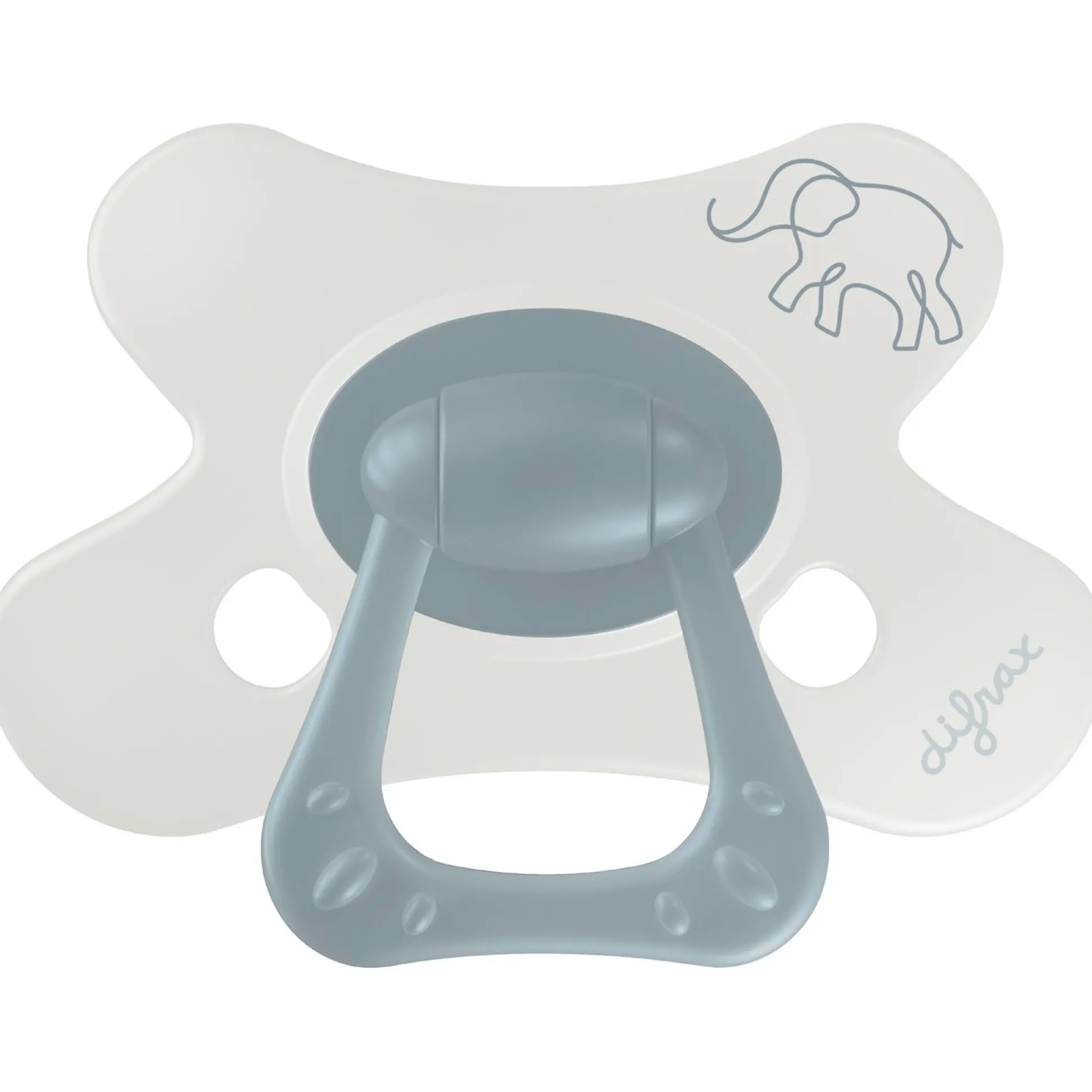 Difrax fopspeen little venture 6+ maanden Light Blue Grey