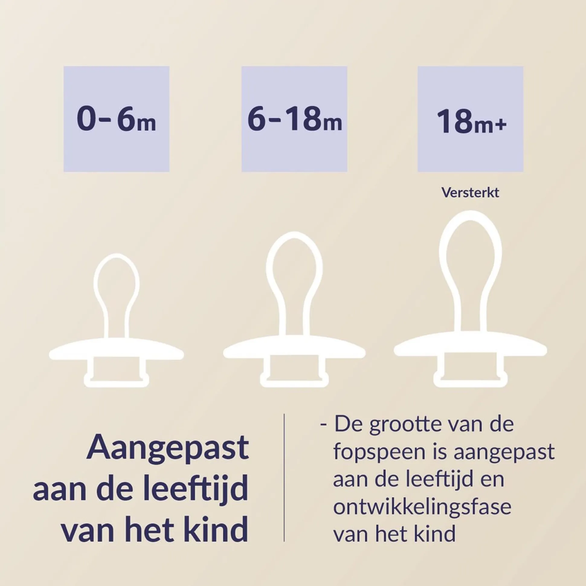 Difrax fopspeen LOVI 0-6 maanden Beigebrown