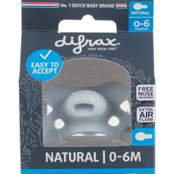Difrax fopspeen Natural Pure 0-6 maanden Blue
