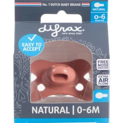 Difrax fopspeen Natural Pure 0-6 maanden Brown