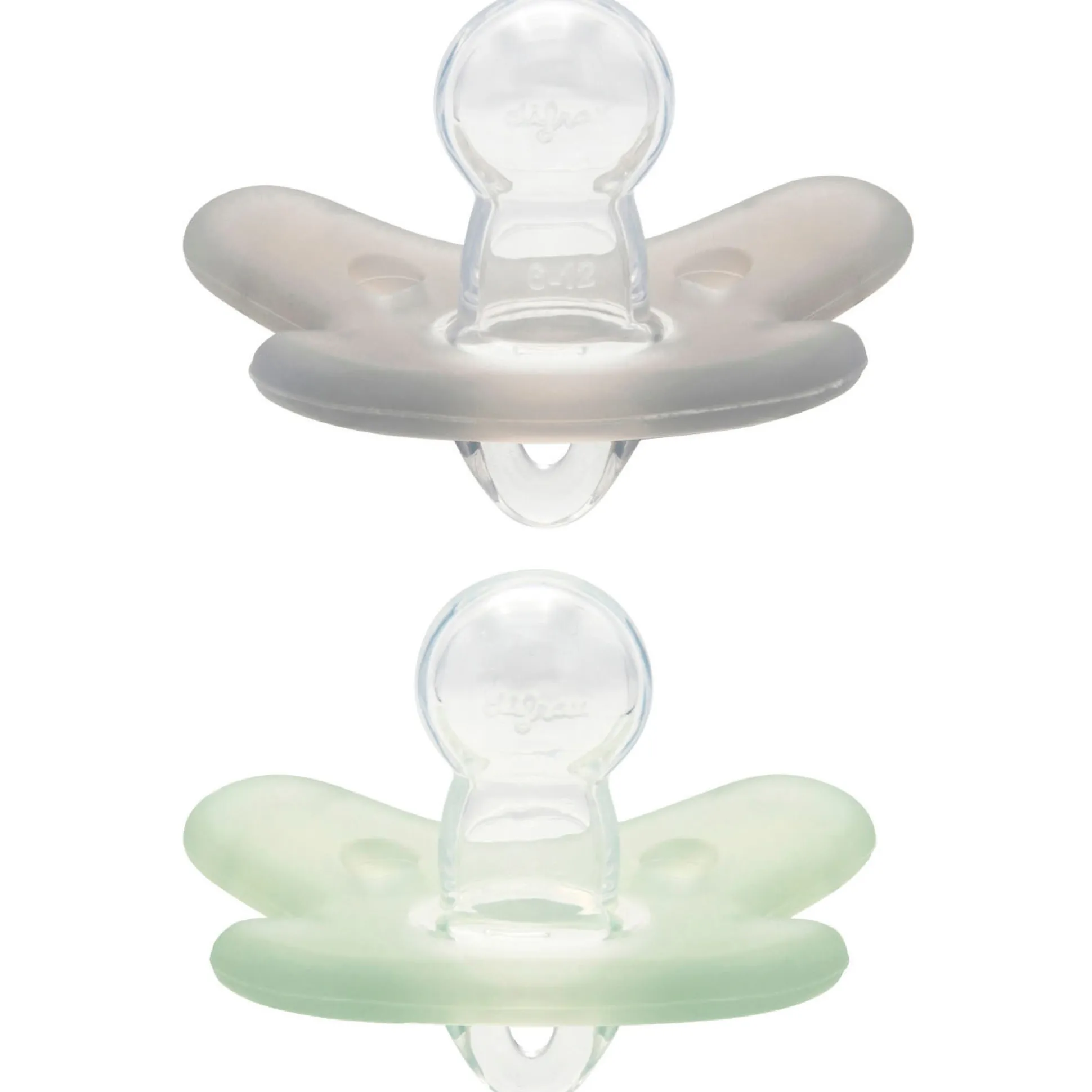 Difrax Fopspeen natural siliconen 6-12M Stonegrey