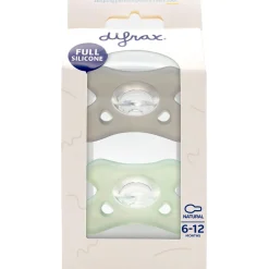 Difrax Fopspeen natural siliconen 6-12M Stonegrey