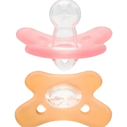 Difrax Fopspeen natural siliconen 6-12M Dark Coral Pink