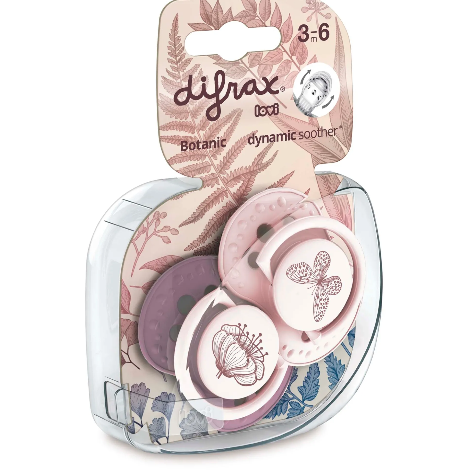 Difrax Lovi Fopspeen 3-6M Harmony Pink