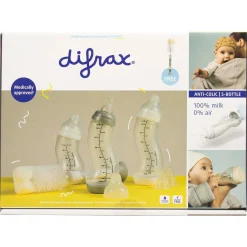 Difrax startersset S-flessen met borstel grijs