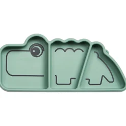 Done By Deer Silicone Stick&Stay snackplate Croco groen
