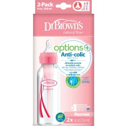 Dr. Brown's Standaard halsfles 250ml 2 stuks roze