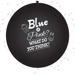 Gender Reveal ballon meisje incl. confetti - 60 cm Black