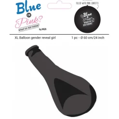 Gender Reveal ballon meisje incl. confetti - 60 cm Black