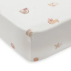 Jollein junior hoeslaken animal friends wit