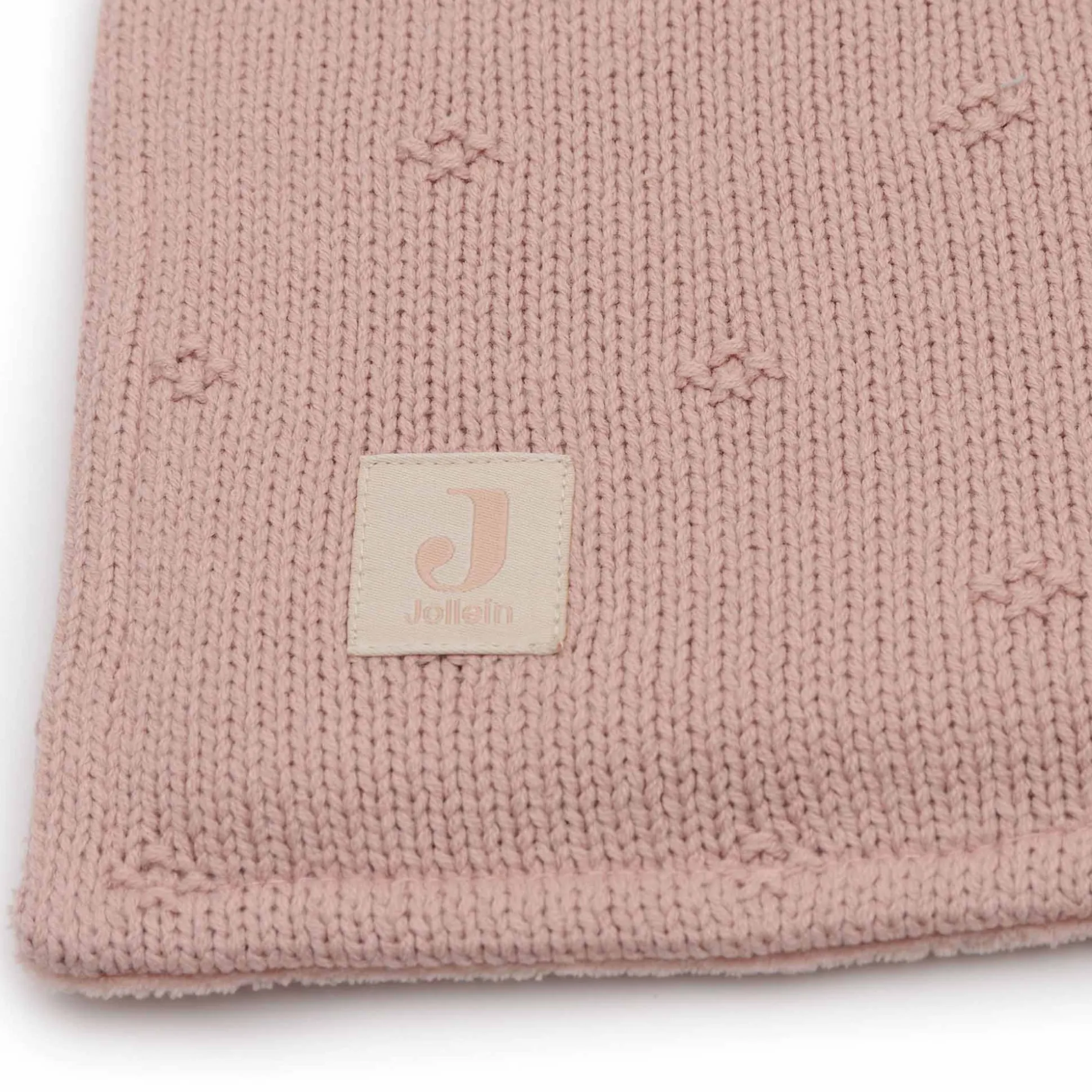 Jollein ledikantdeken cosy knit roze