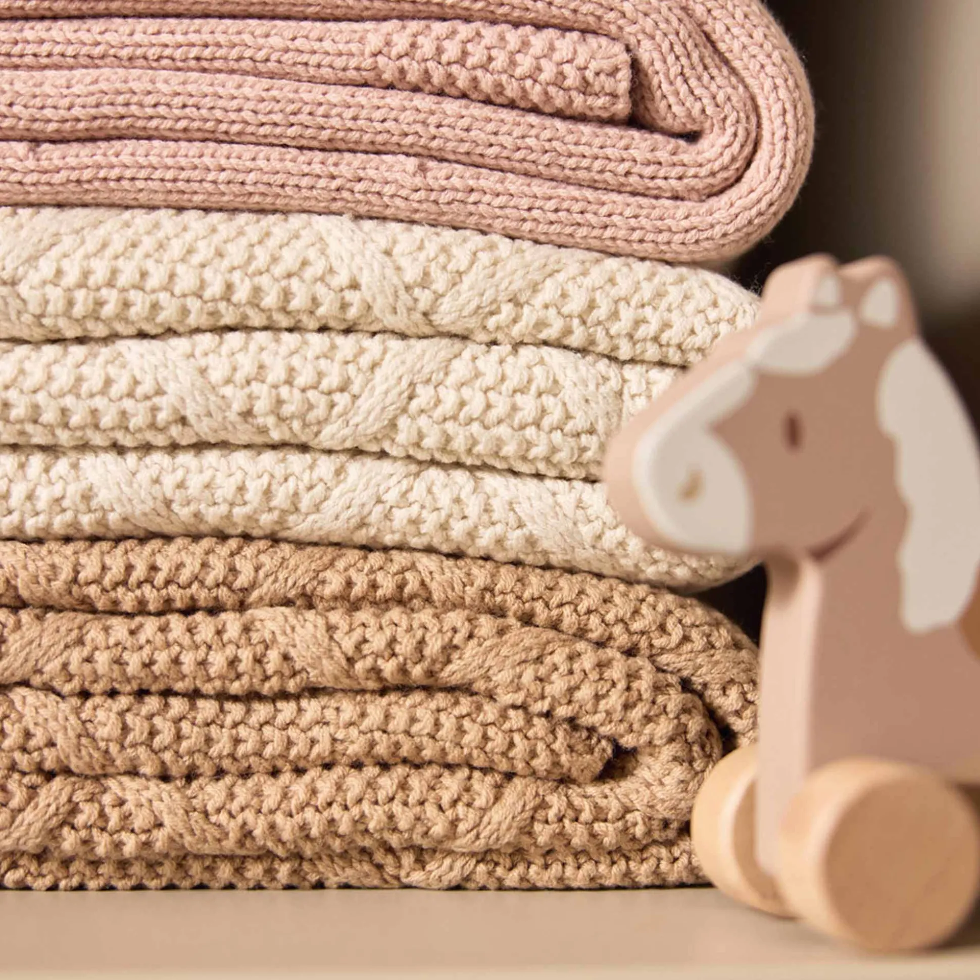 Jollein ledikantdeken cosy knit roze