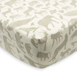 Jollein ledikanthoeslaken animals wit