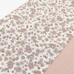 Jollein ledikantlaken retro flowers wit