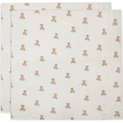Jollein swaddle / hydrofiele doek Beer 2-pack  wit