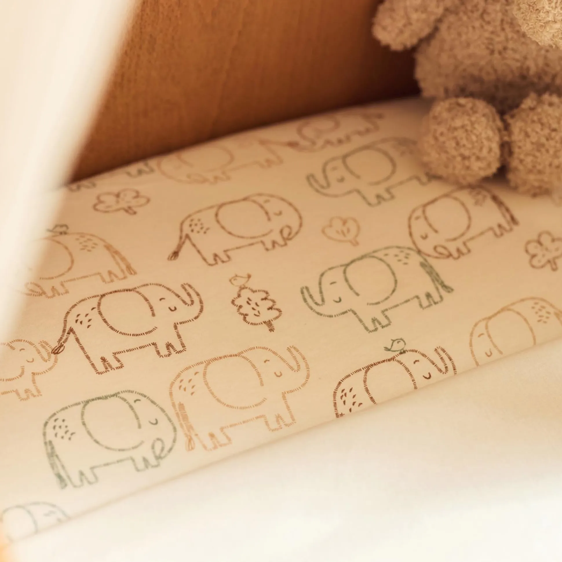 Jollein wieghoeslaken olifant wit