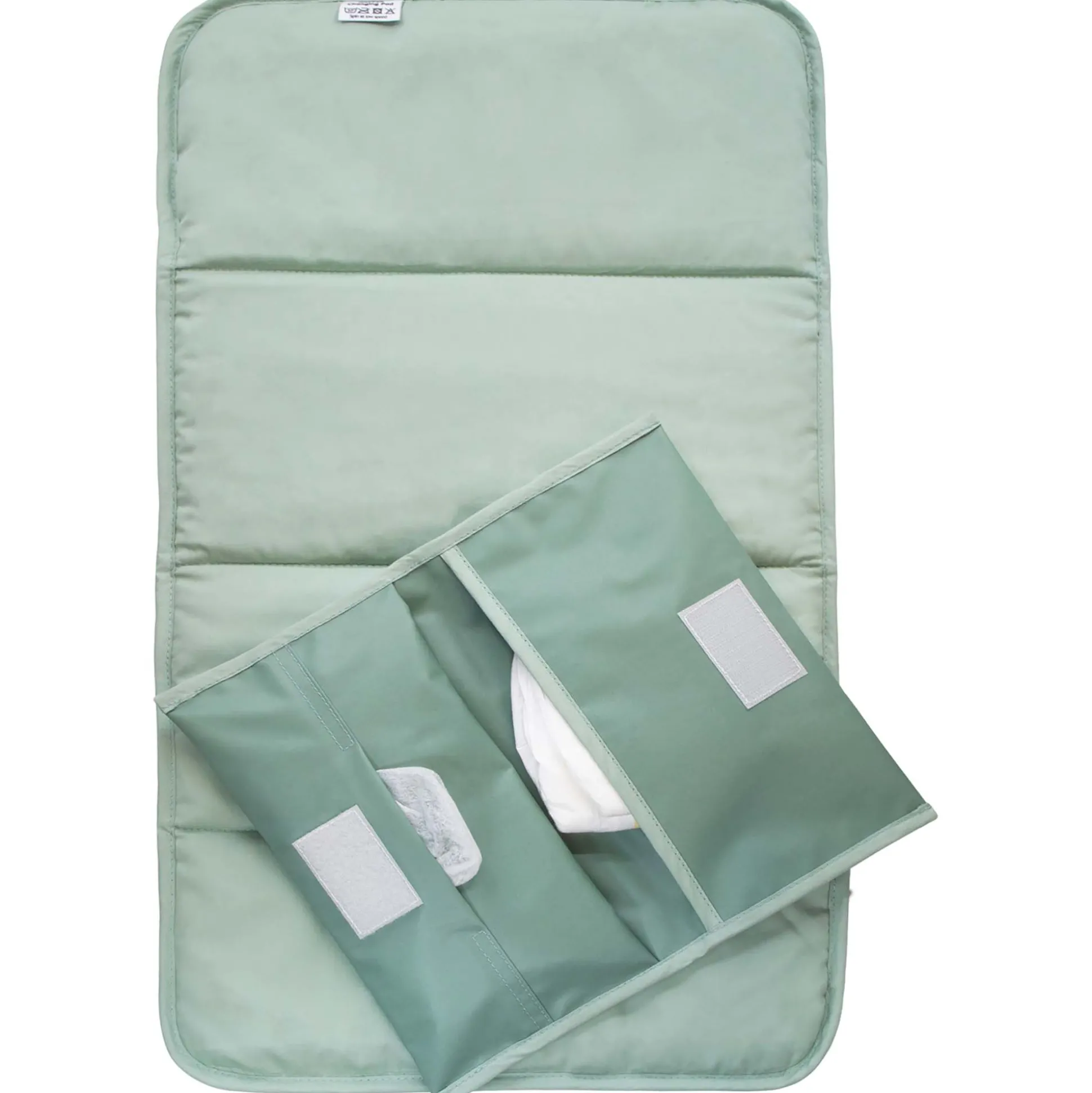 KipKep verschoningsmatje+luieretui combiset Pale Green