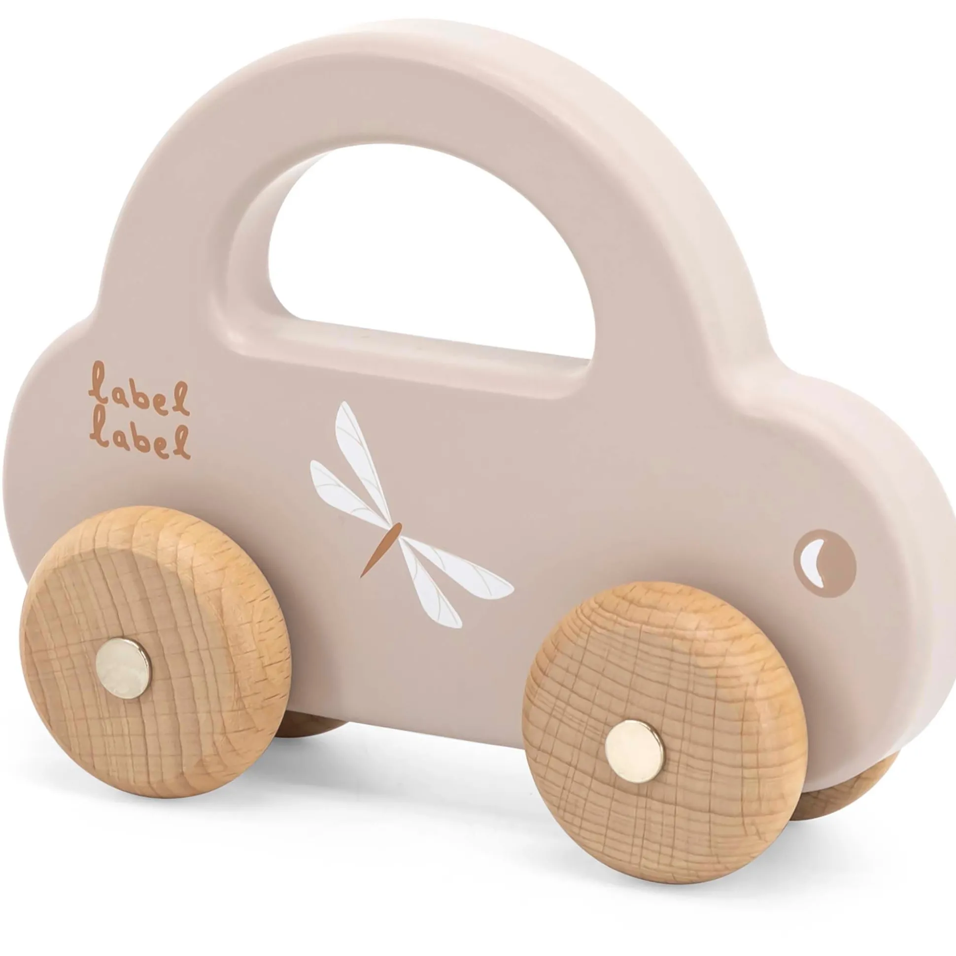 Label Label houten auto Beigebrown