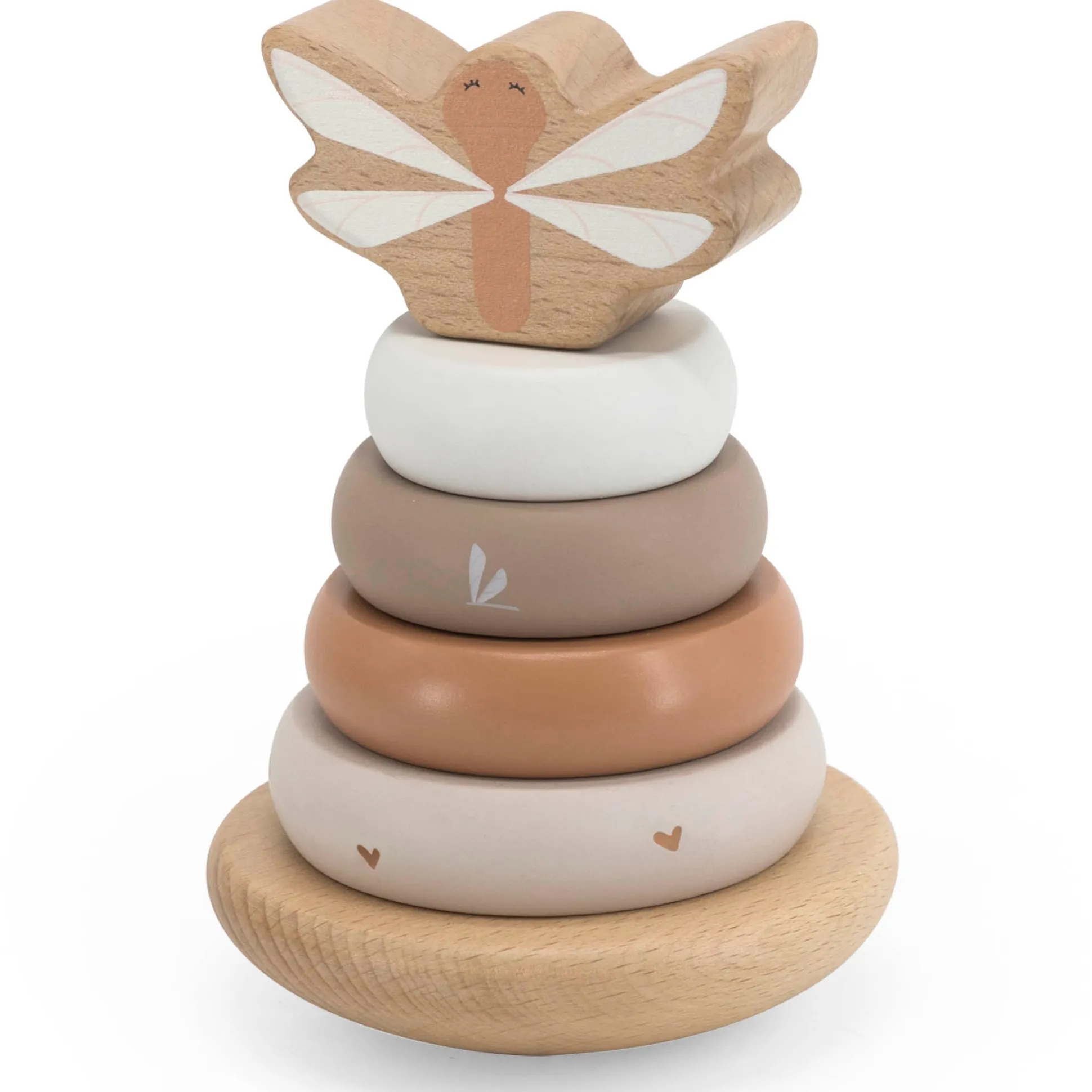 Label Label houten stapelring Beigebrown