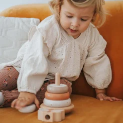 Label Label houten stapelring Beigebrown