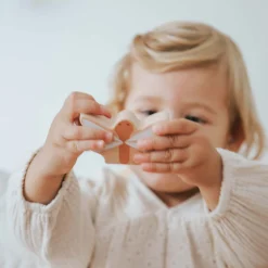 Label Label houten stapelring Beigebrown