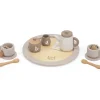 Label Label houten thee set Beigebrown