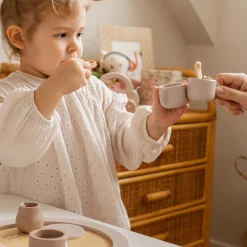 Label Label houten thee set Beigebrown