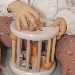 Label Label houten vormenstoof Beigebrown